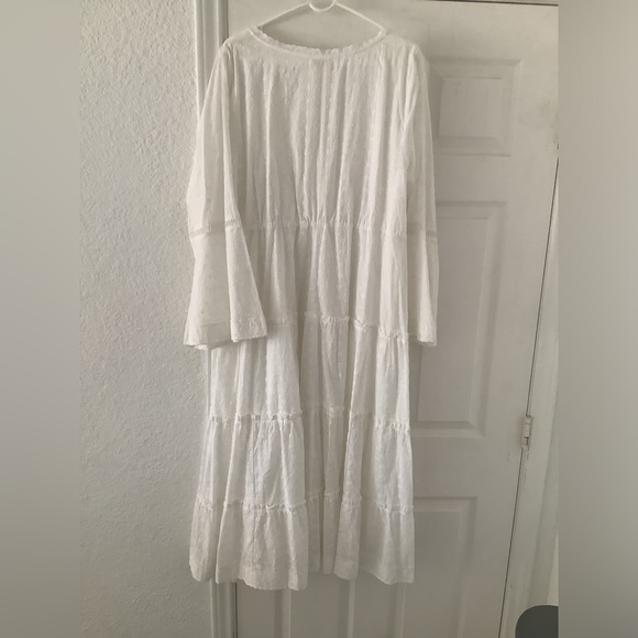 Elegant talisman White Embroidered Maxi Dress. - Picture 8 of 16